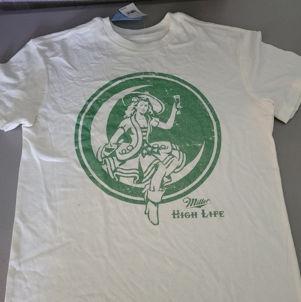 Miller High Life Shirt Men's XS Short Sleeve Graphic Tee Cotton Blend
